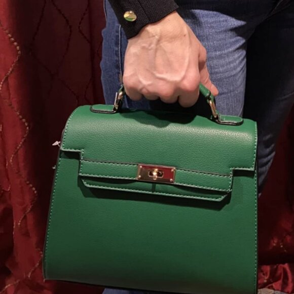 Neiman Marcus Top Handle Leather Satchel Bag - Picture 1 of 7